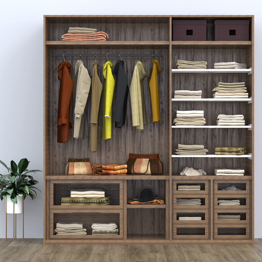 Expandable Closet Shelf Organizer, Adjustable Shelves, Large 2 Pack
