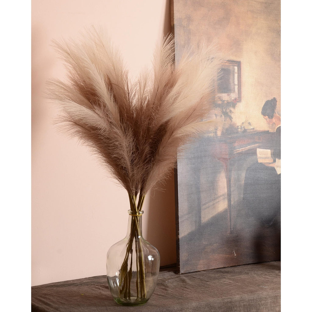 Faux Pampas Grass, 9 PCS 37''/3.1FT Tall Fluffy Fake Pompas Floral, Large Artificial Pompous Grass Branches for Floor