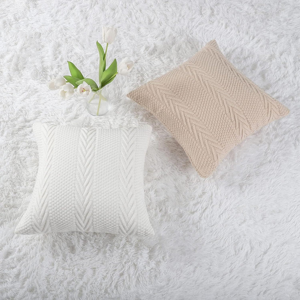 Cotton Knitted Decorative Lumbar Throw Pillow Covers Soft Cozy Outdoor Cushion Cases Luxury Modern Pillowcases