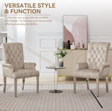 Velvet Dining Chair with Arms, Upholstered Tufted High Back Dining Room Chairs