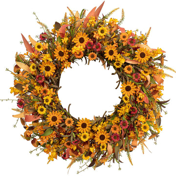 Artificial Fall Wreath 22 Inch Fall Wreaths for Front Door Autumn Porch Farmhouse Thanksgiving Day Harvest Festival