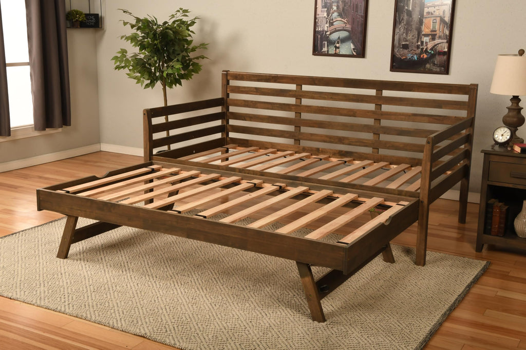 Rustic Brown Solid Wood Daybed, Cama de Madera