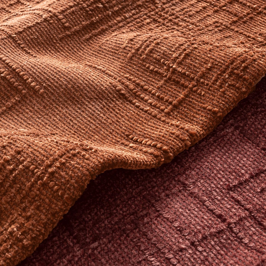 Chenille Textured Fall Euro Throw Pillow Covers Burnt Orange 22x22
