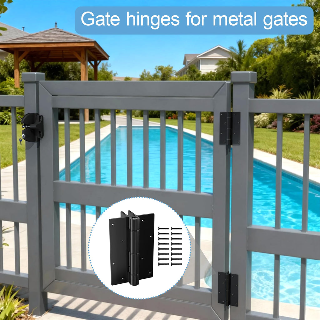 5-3/4" Self Closing Gate Hinges, Adjustable Automatic Closing