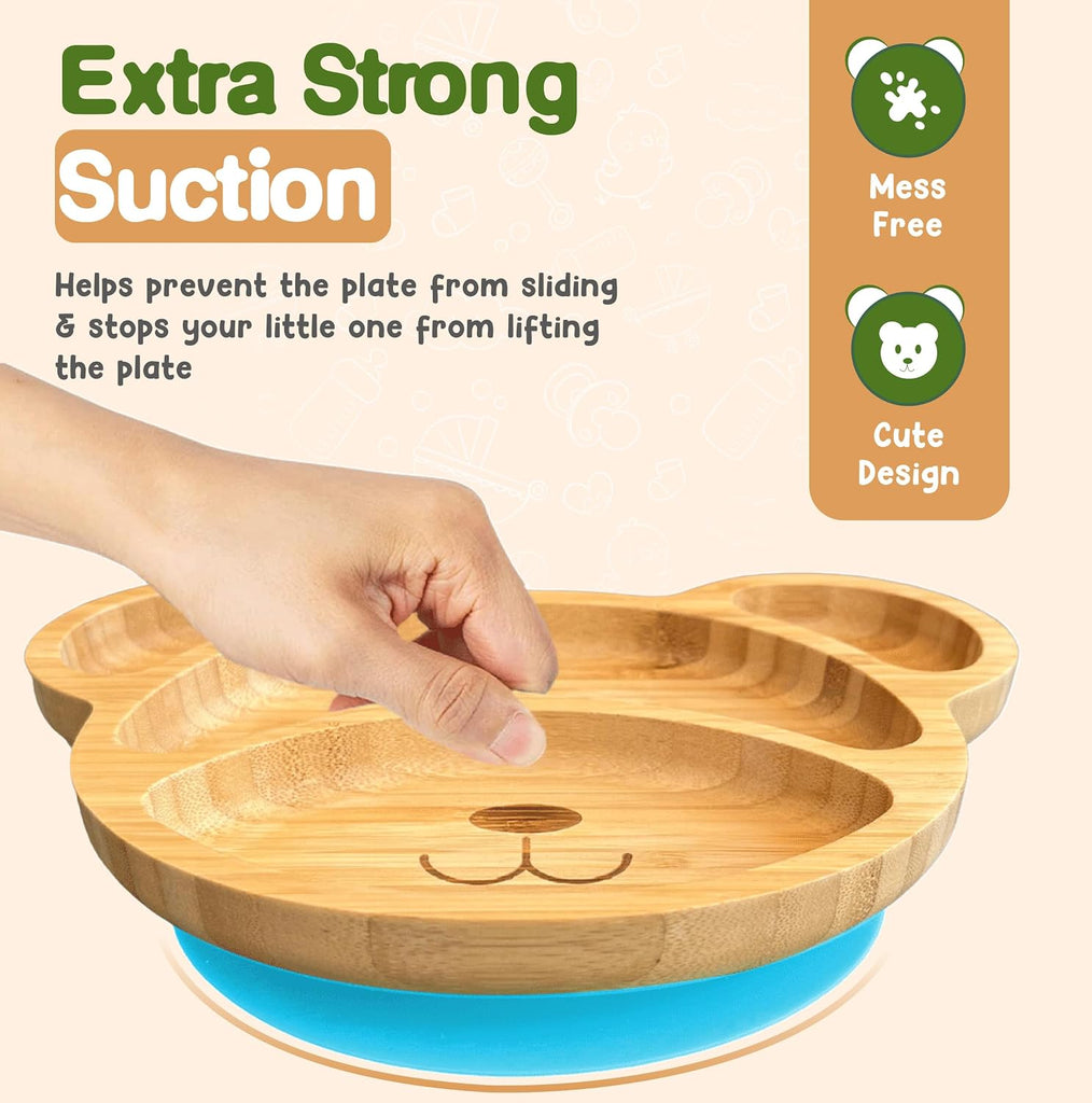 Plates for Kids - Baby & Toddler Plates with Suction for Feeding & Weaning, Eco-Friendly Design Promotes