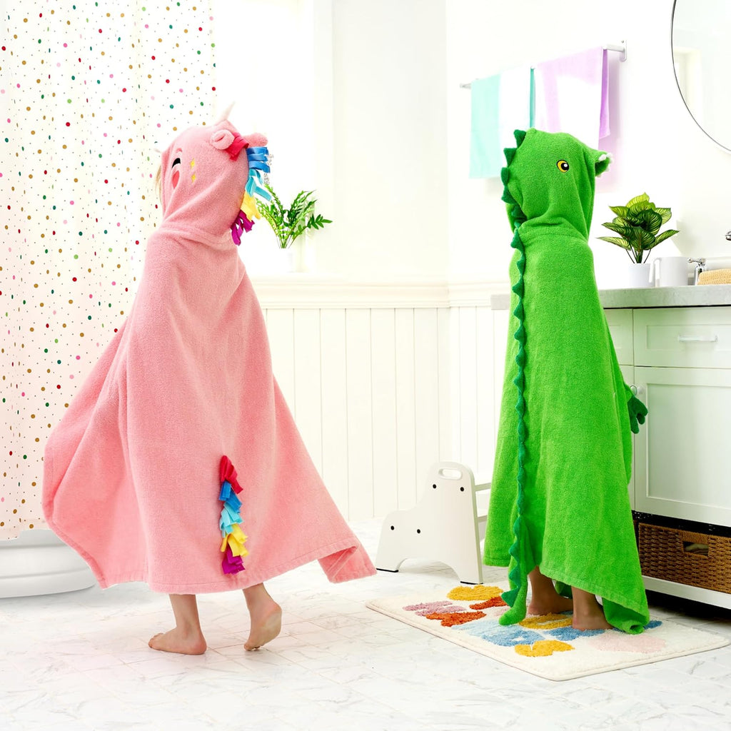 Dinosaur Hooded Towel for Kids Soft 100% Cotton Bath Beach Towel 30" x 50" for Kids 3-8 Years Toddler Pool Poncho