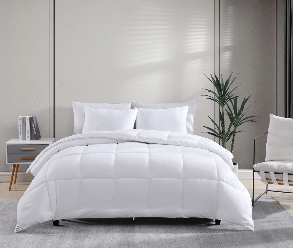 Quilted Bedding Comforter King Size - Duvet Insert with 8 Tabs - Super Soft, Comfy & Cozy All Season King Size