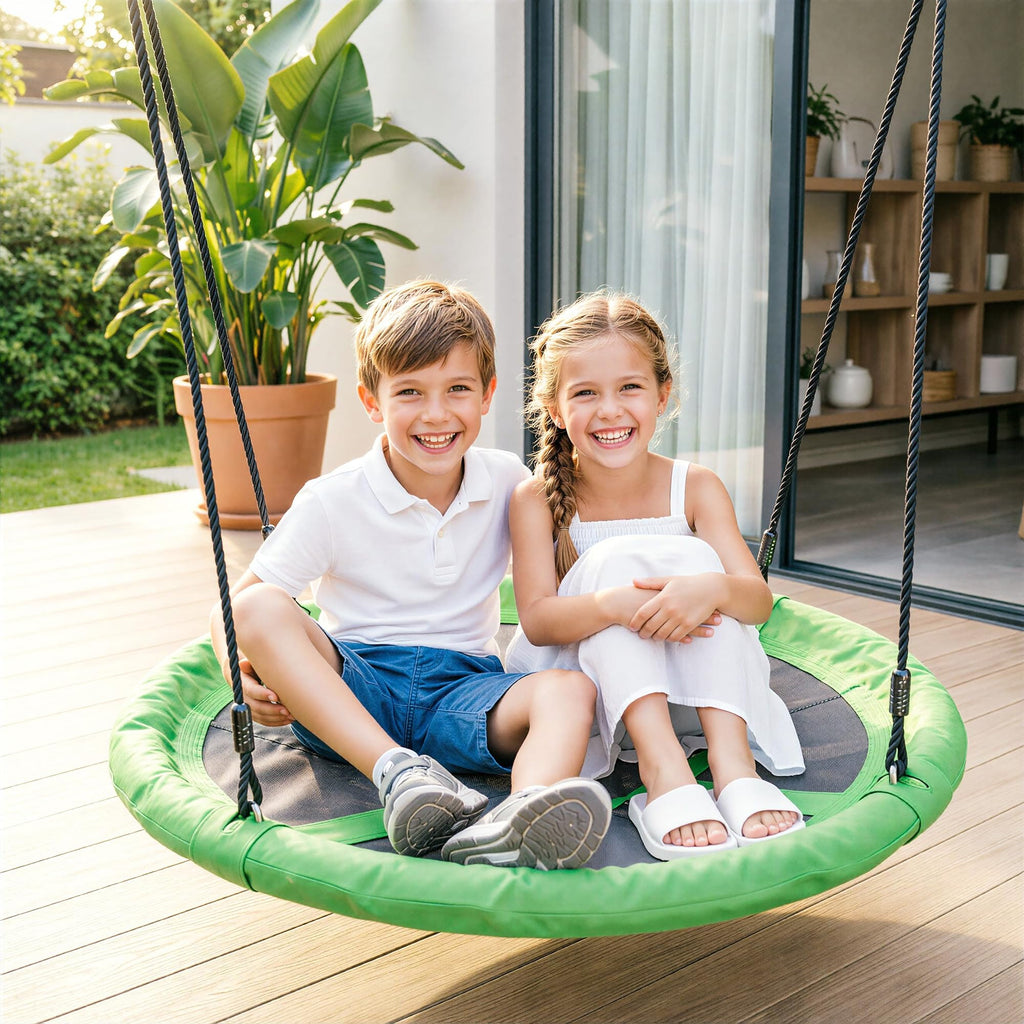 40 Inch Tree Swing, Outdoor Kids Flying Saucer Swing, 800lbs Weight Capacity Waterproof Textilene Fabric Durable