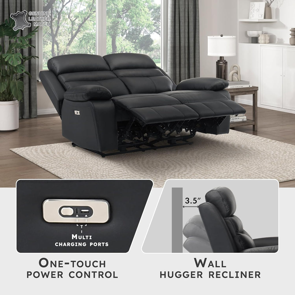 Lexicon Recliner Sofa for Living Room, Double Reclining RV Couch