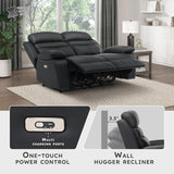 Lexicon Recliner Sofa for Living Room, Double Reclining RV Couch
