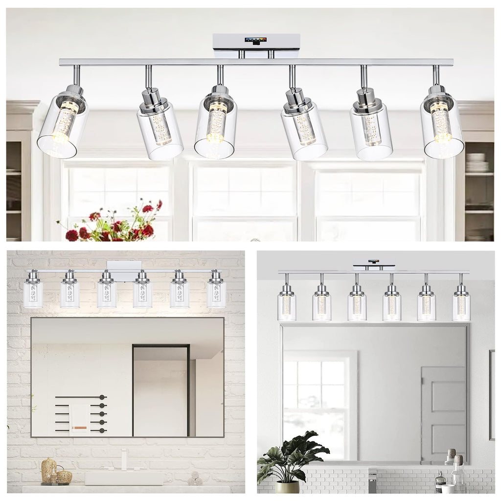 Dimmbale LED Track Lighting Kit 6-Light Rotatable Spotlight