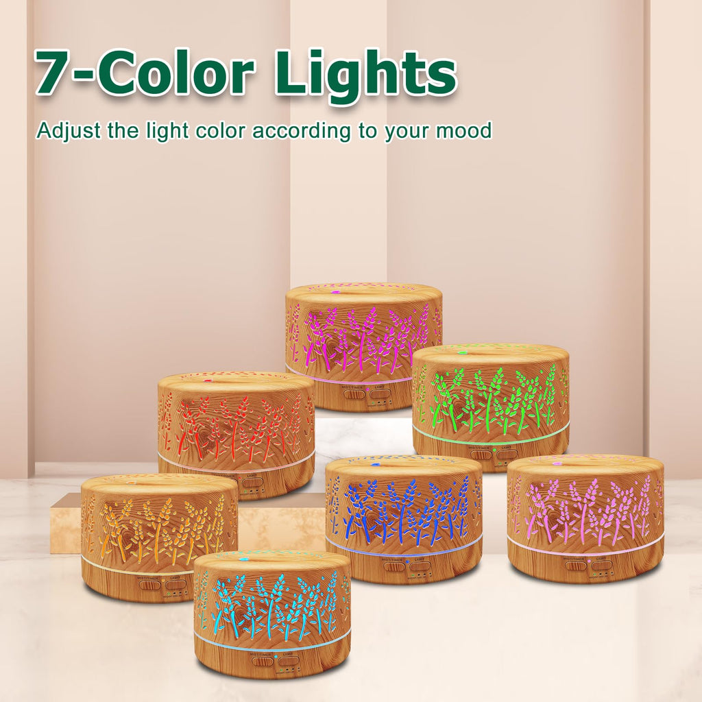 600ml Essential Oil Diffuser for Large Room, 20H Long Lasting Aromatherapy