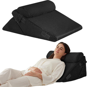 Wedge Pillow Set for After Surgery, 3PCS Adjustable 9&12 Inch Bed Wedge Pillow for Sleeping, Incline Pillow Wedge for - Set of 3