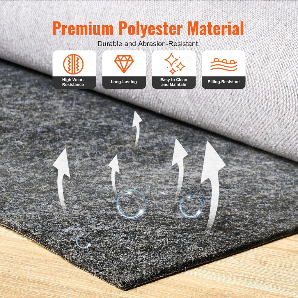2' x 8' Non-Slip Rug Pad Gripper - 1/4" Thick Polyester Felt & Latex Backing Padding Cushion for Area Carpet Runner