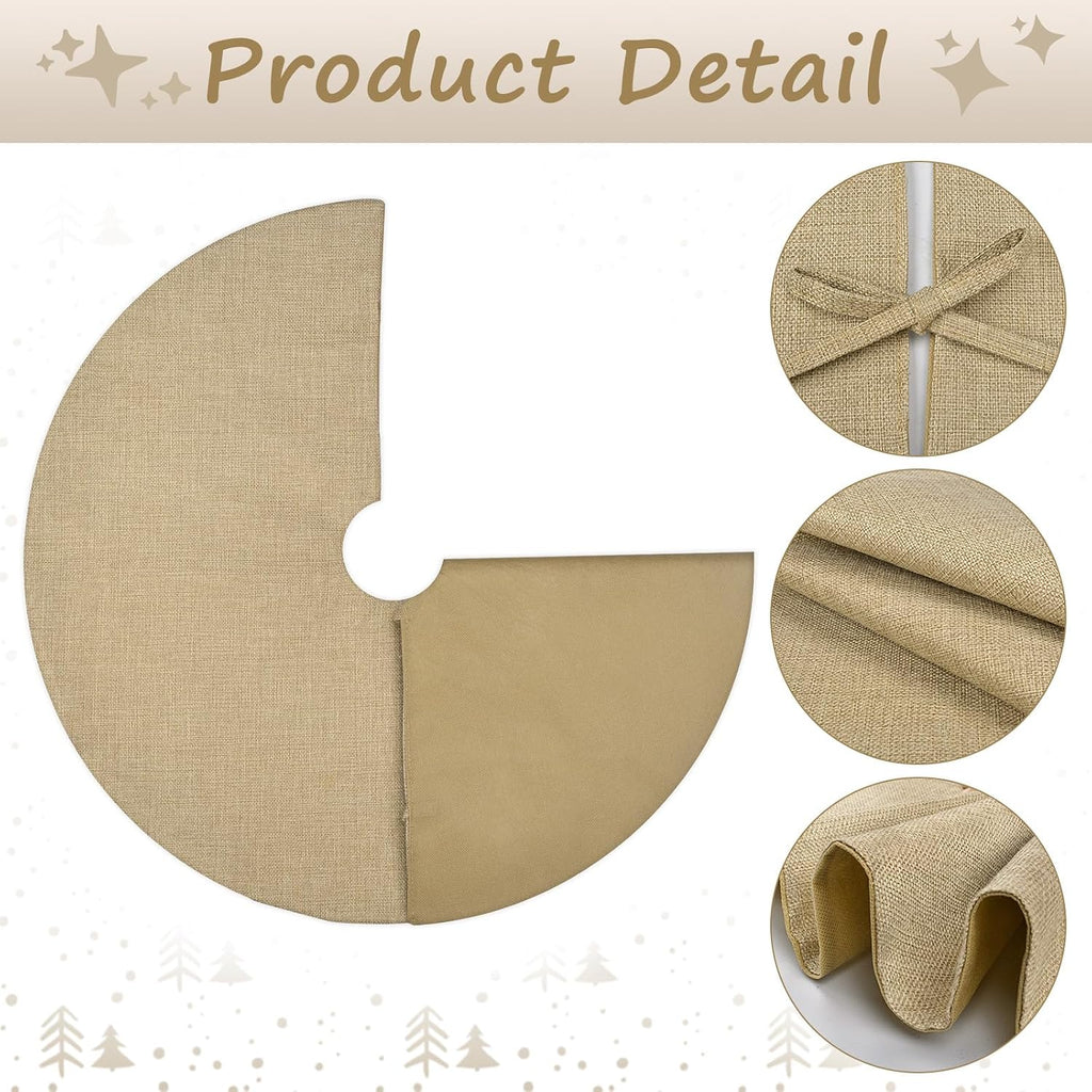 24" Burlap Tree Skirts Brown Rustic Linen Farmhouse Fall Tree Skirt