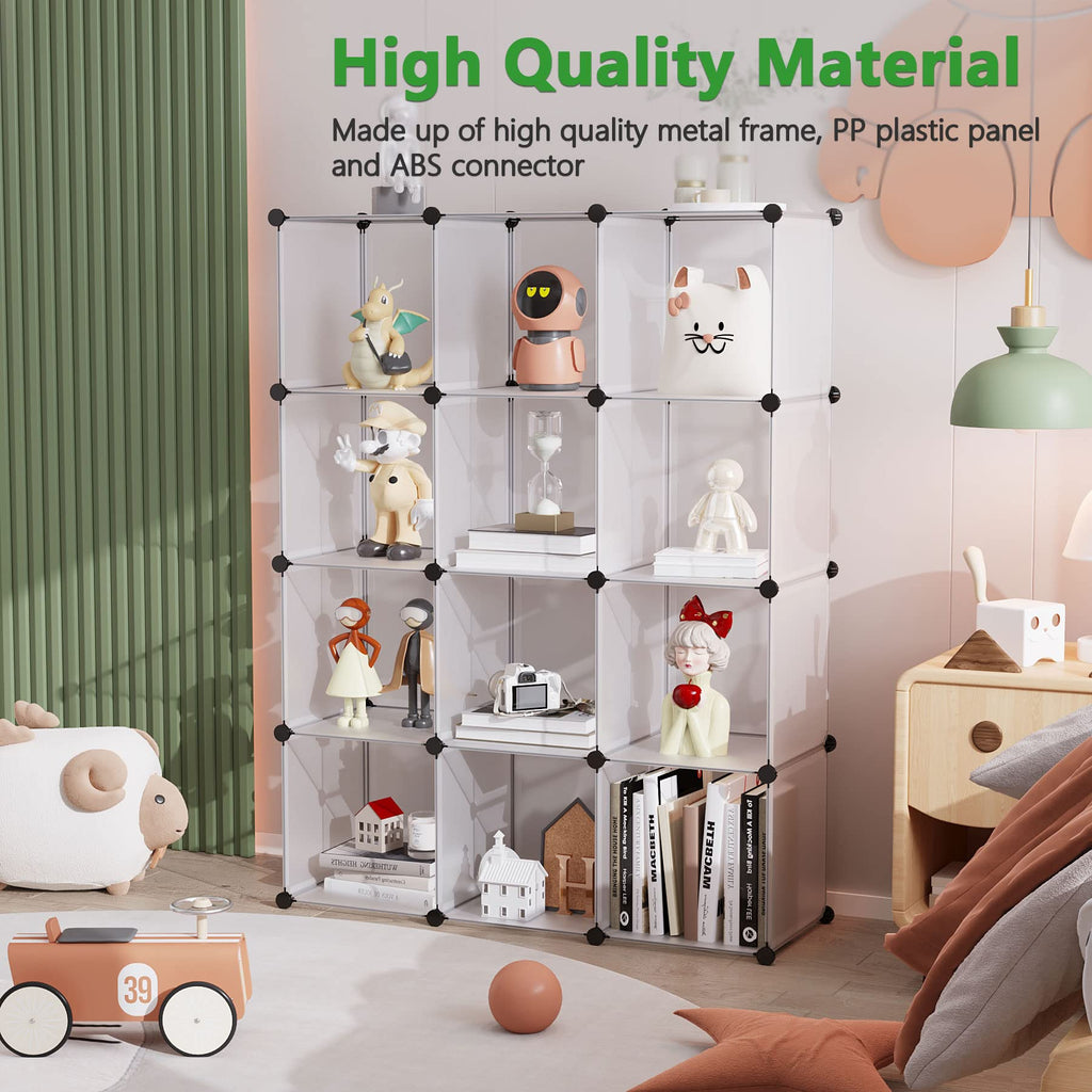 Cube Storage Organizer, 12-Cube Shelf Units, Closet Cabinet White