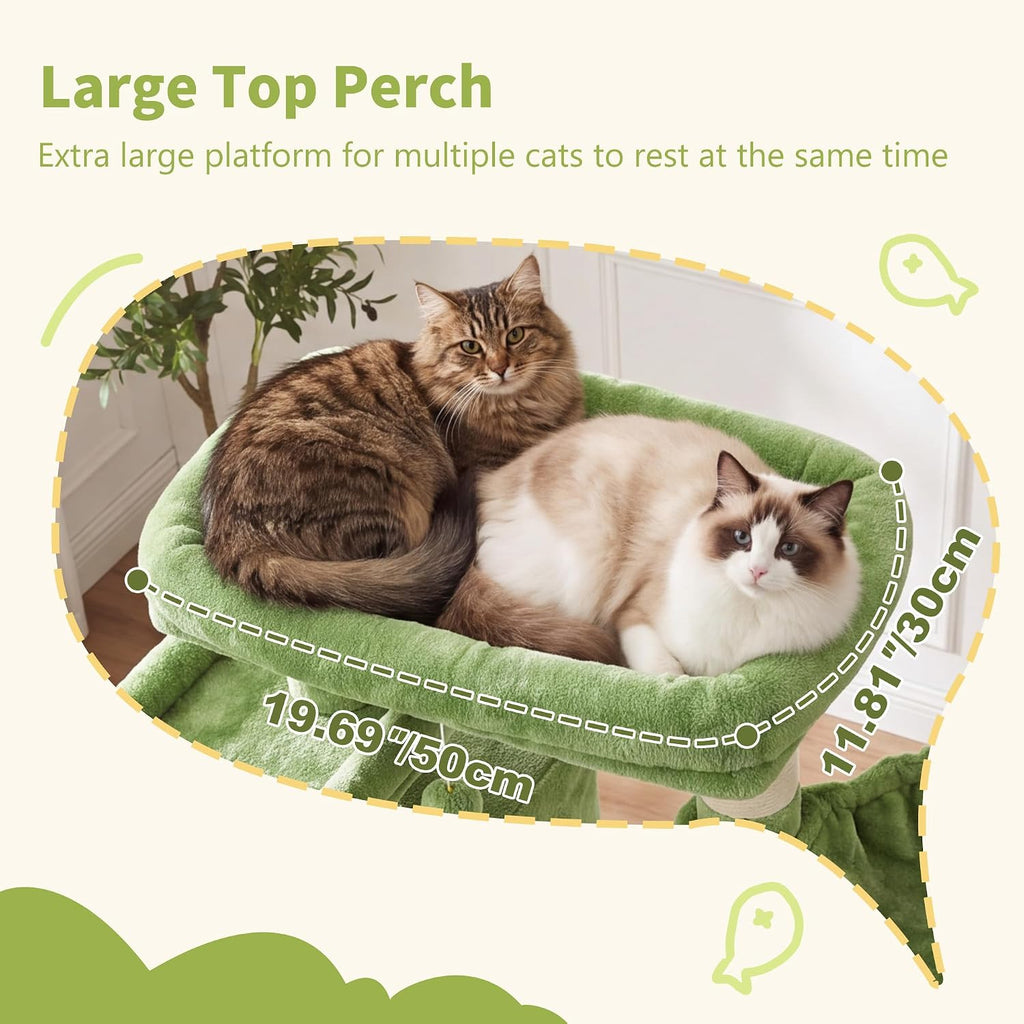 Cat Tree, 71-Inch-Tall Tower for Indoor Cats with 2 Perches
