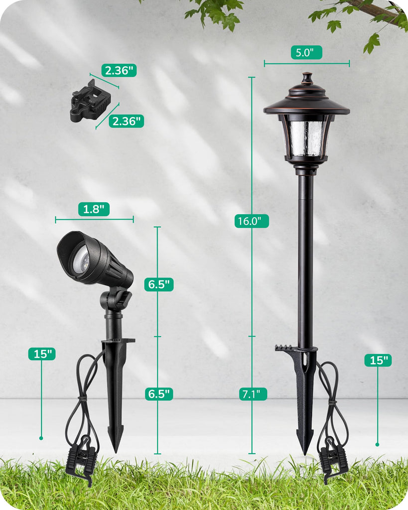 3W 120LM LED Pathway Lights & 3.2W 240LM Spotlights Kit