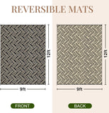 Outdoor Rug 9x12 Patio Waterproof, Large Outdoor Plastic Straw Rug, Reversible Out Door Carpet Campi