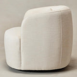 Modern Swivel Lounge Chair and Ottoman — Ivory Linen