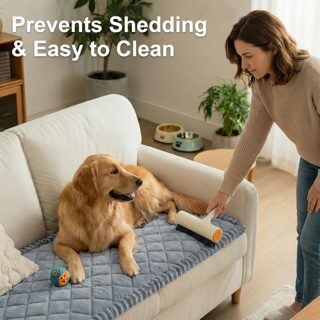 Non Slip Couch Cover for Dogs, Fuzzy Plush Pet Sofa Protector