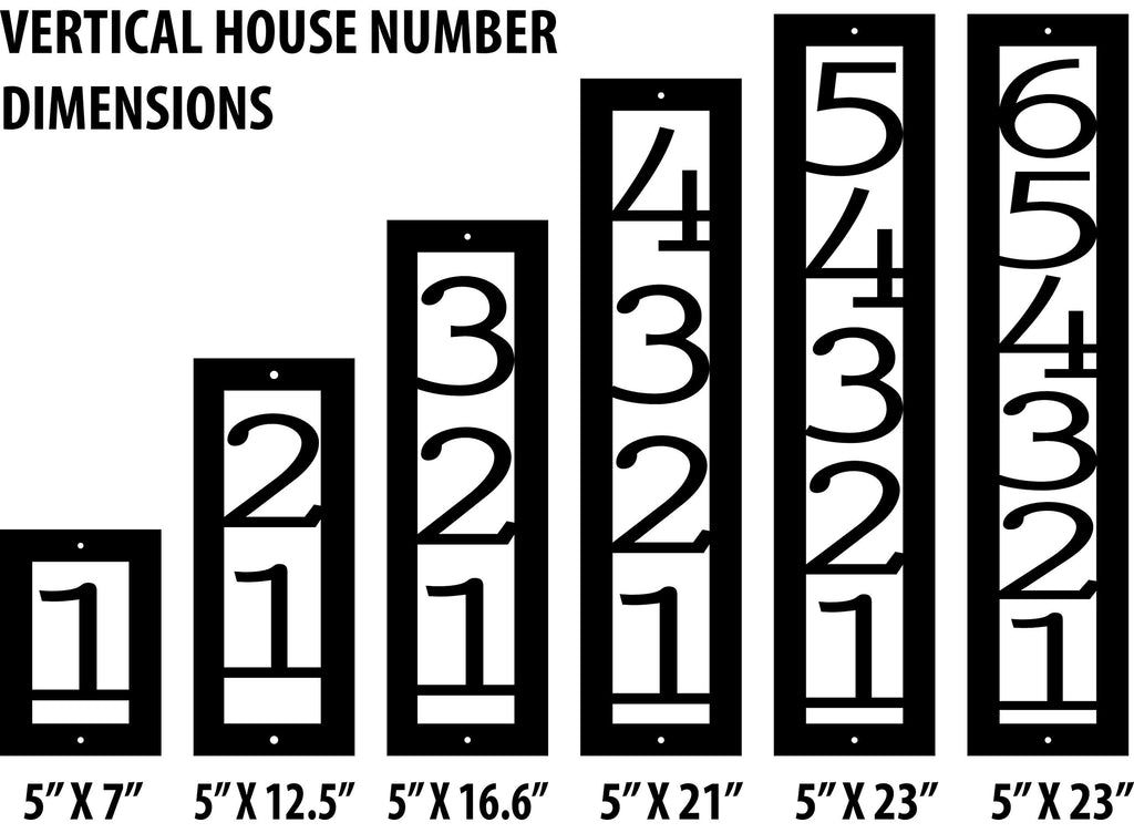 Marker - Vertical House Number - Metal Address Sign - House Numbers for Outside