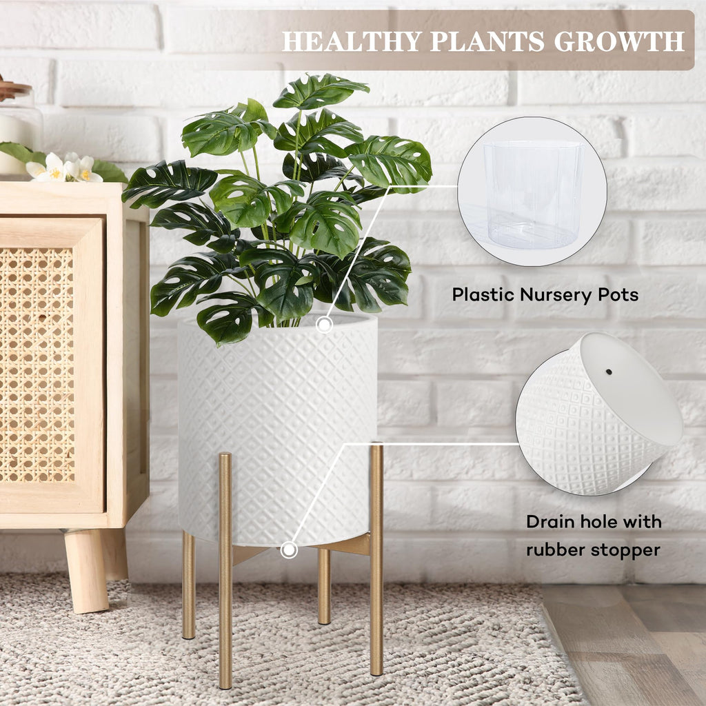 Modern Planters for Indoor Plants Set of 2 Planter with Stand