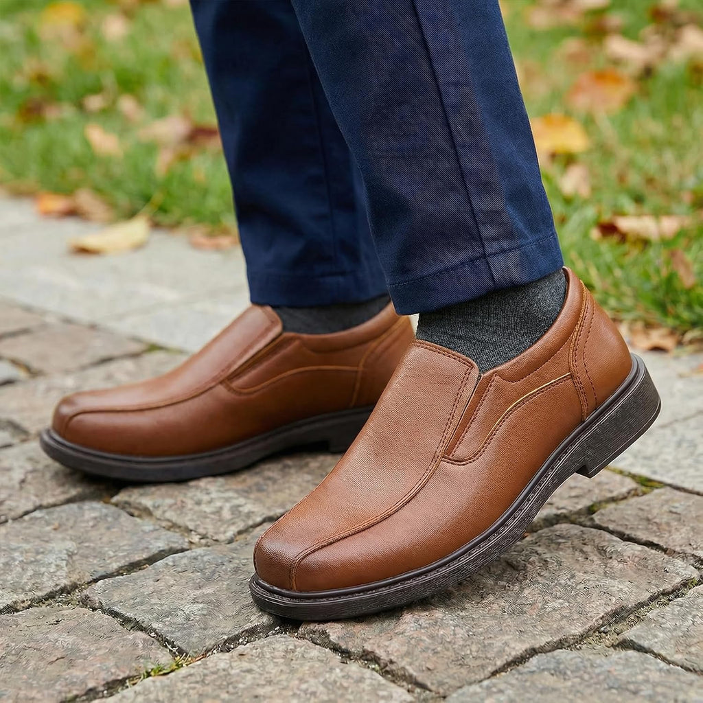Boys Dress Shoes Slip On Loafers Casual Square Toe Church Shoes