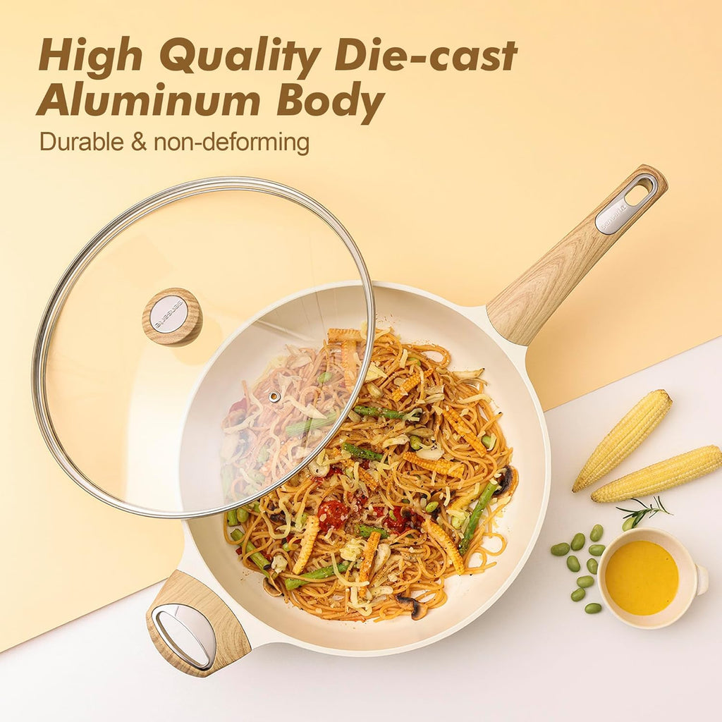 Ceramic Cookware Sets, Pots and Pans Set Non stick, Non toxic Healthy Induction Cookware, 26 Pcs Nonstick Kitchen