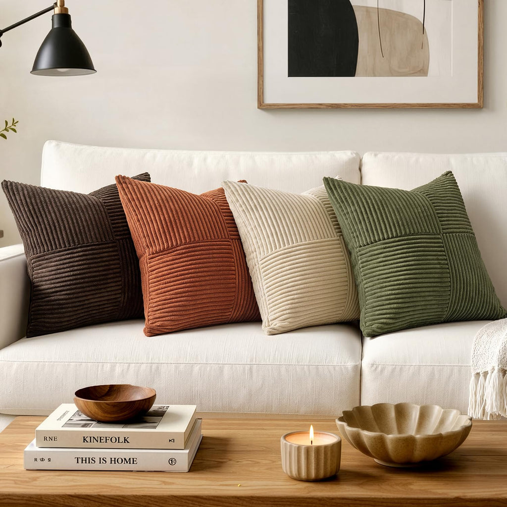 Fall Rust Decorative Euro Sham Pillow Covers 24x24 Inch 2 Pack