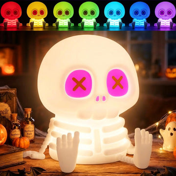 Skeleton Skull Lamp, Halloween Decor Gift, Kids Night Light Toy