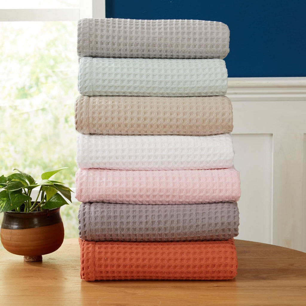 100% Cotton Waffle Weave Bed Blanket | Soft, Breathable, and Lightweight Blanket for All-Season | Perfect for