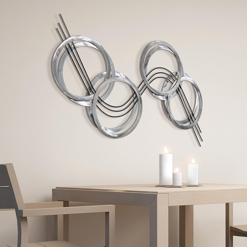 Flowing Wall Art Hand Painted Etched Metal Wall Sculpture,Ready to Hang,Living Room,Bedroom & Office 46.9" x 25.2" x