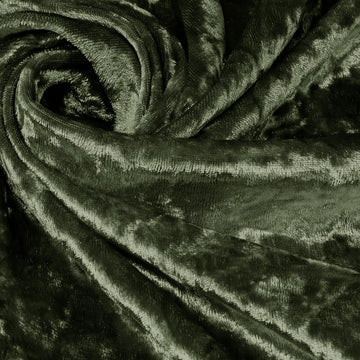 1 Yard 63" Wide Olive Green Stretch Crushed Velvet Fabric
