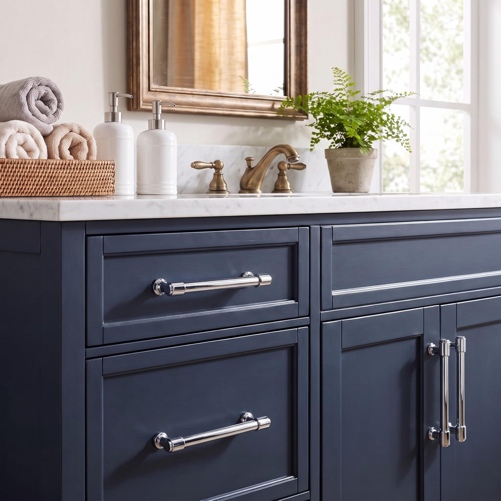 Polished Nickel Cabinet Pulls - Center to Center 4" (102MM) - Pack of 10 - Kitchen Handles for Cabinets Cupboard