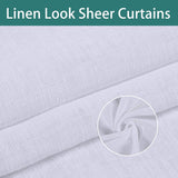 Burlap Linen Look Outdoor Curtain for Patio - 2 Panels Water - Image 2