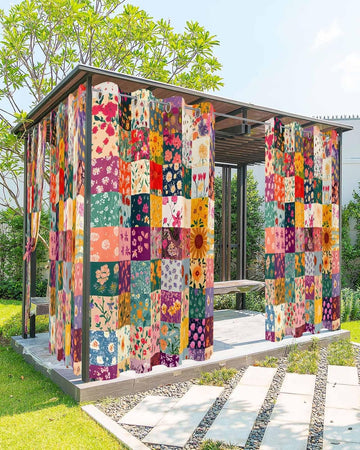 Vintage Flowers Outdoor Curtains Waterproof,Wildflower Floral Boho Daisy Botanical Grommet Privacy Curtain Drapes