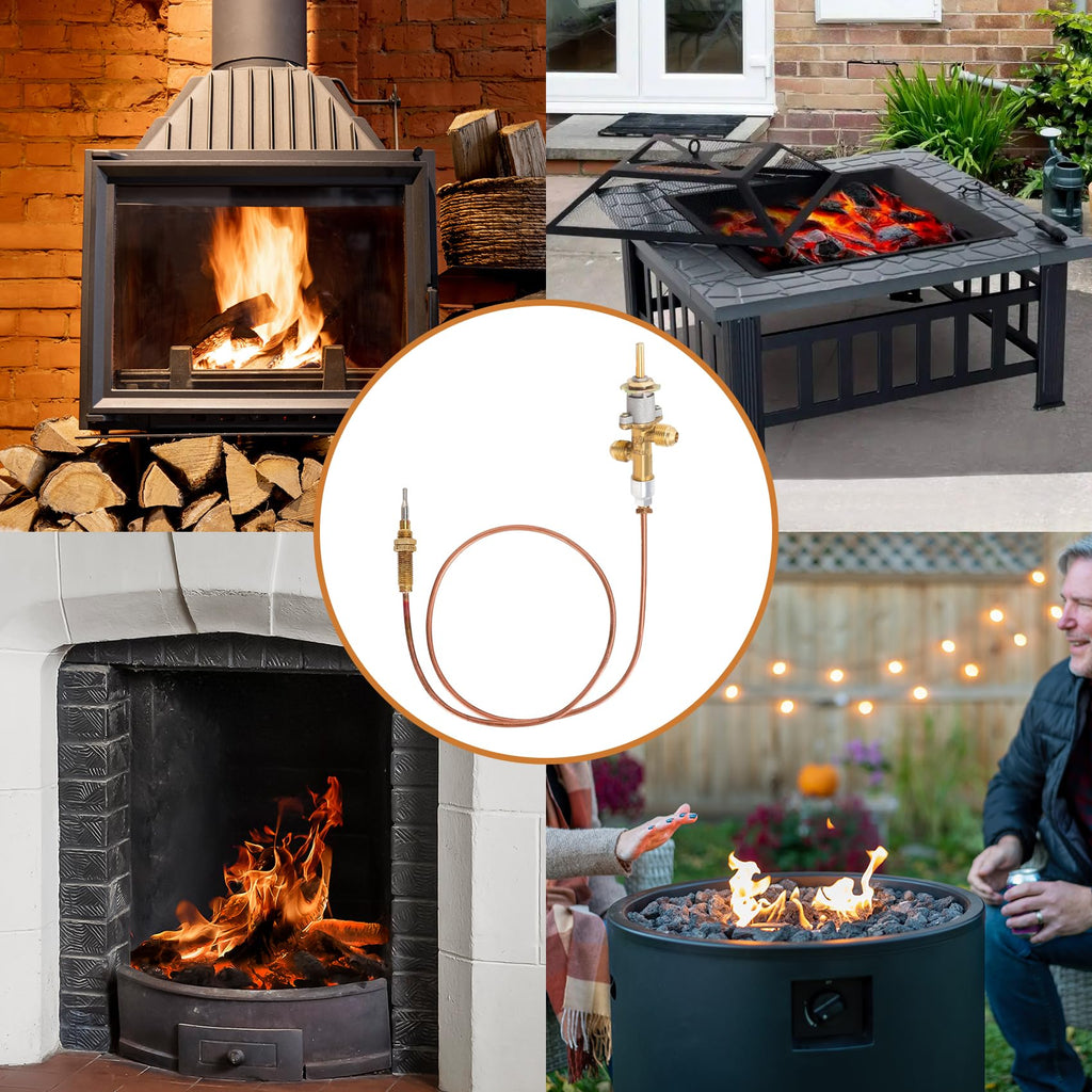 Gas Fireplace Fire Pit Flame Failure Safety Control Valve Kit and Assembly Fire Pit Igniter, Fire Pit Thermocouple