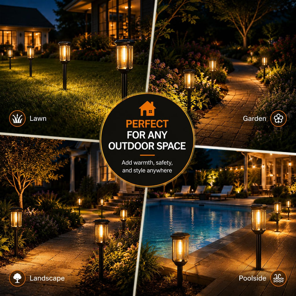 Solar Pathway Lights Outdoor 8 Pack, Bright Solar Garden Lights