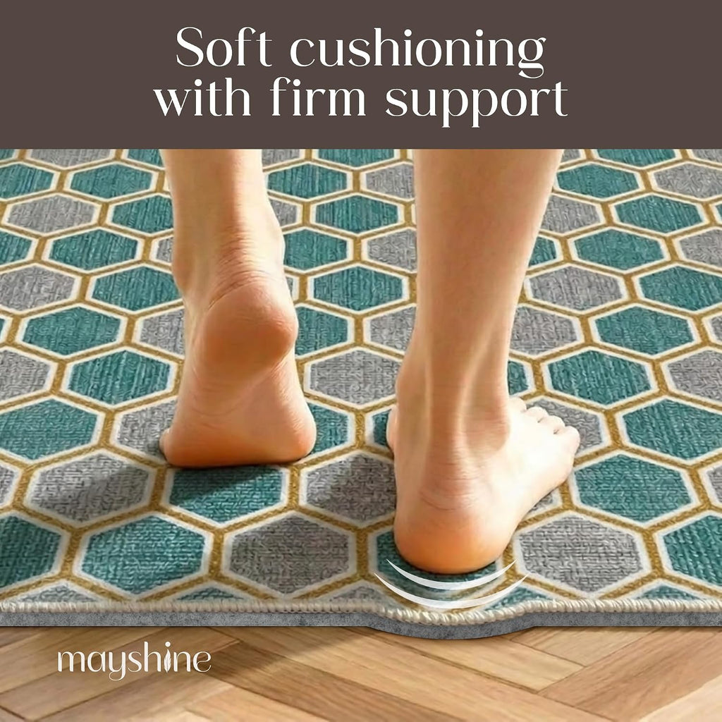 Non Slip Rug Pad 5x7 Feet, 4/25" Thick Felt Cushioned Rubber Rug Gripper Pad for Hardwood, Laminate, Stone, Tile - Set of 35
