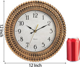 Bekith Wall Clock 12 Inch Silent Non-Ticking Retro Wall Clocks Battery Operated