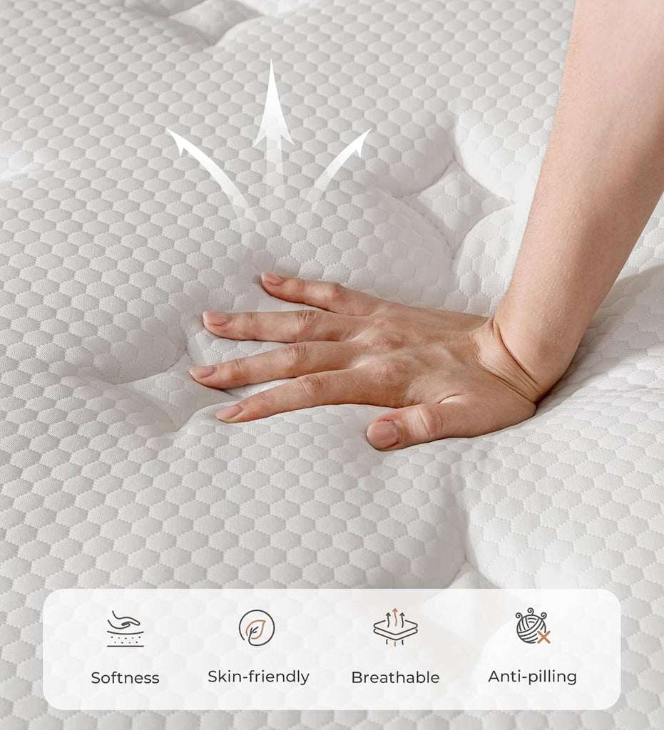 Full Size Mattress 12 Inch, Cooling Hybrid Mattress in a Box | Gel Memory Foam Pocket Springs, Medium Firm