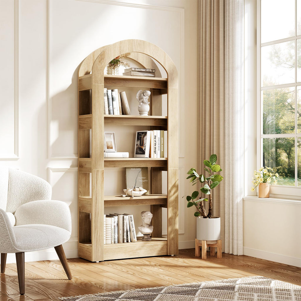 5-Tier Bookshelf, Arch-Shaped — Bookcases | Casa Home Living