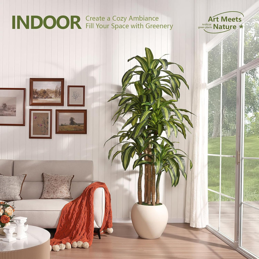 8ft Dracaena Artificial Plant Indoor with Planter