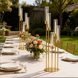 35in 10 Set Gold Candelabra Candle Centerpieces for Tables Candlesticks Holder Wedding Centerpieces Table Decorations