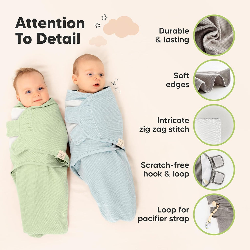 Pack Organic Swaddles for Newborns, Baby Swaddles (Ripple)
