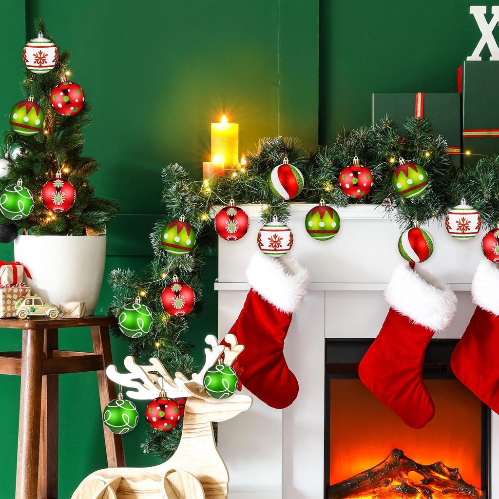 Christmas Balls Shatterproof Ornaments 2.4 Inch,Classic - Set of 30