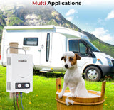 Pro 6L Portable Tankless Water Heater, Mini Sized Outdoor Propane Gas Water Heater with Portable Handle