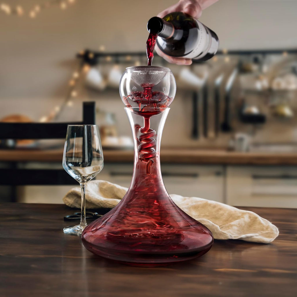 Twister 3-Phase Glass Wine Decanter Aerator & Filter