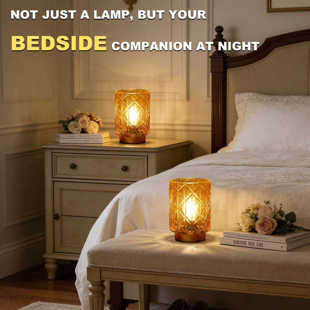 2 Pack Battery Operated Decorative Lamp, Amber